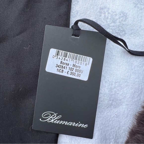 Blumarine faux fur bag with rhinestone logo - Picture 12 of 12